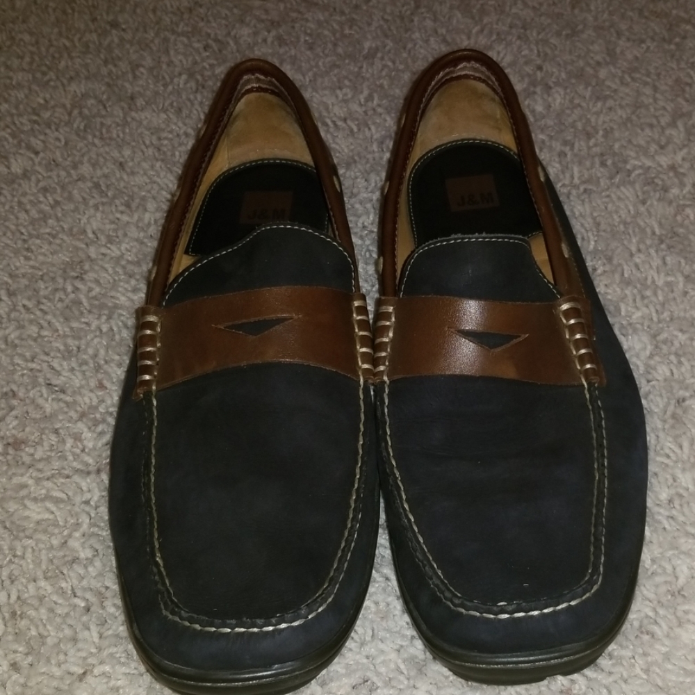 J&M Black Suede Leather Loafers. Sz. 13 M